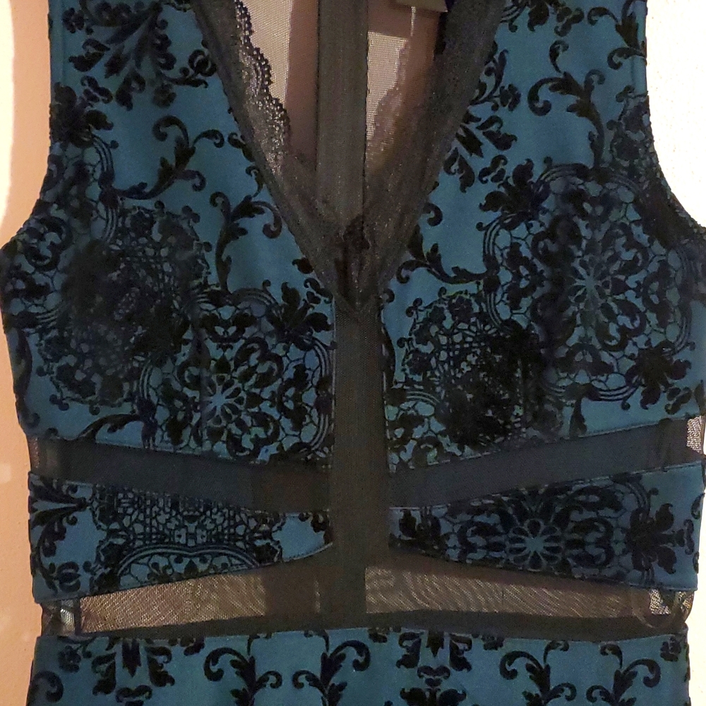 Deep green mesh green dress
